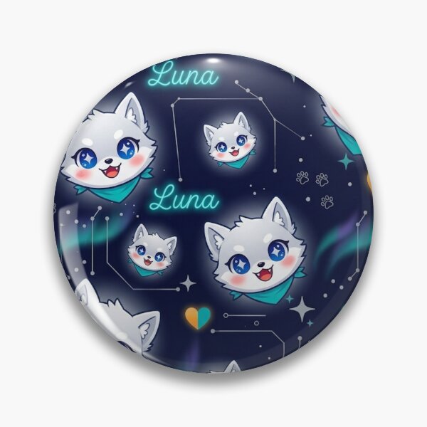 Item preview, Luna Galaxy Pattern Kawaii Silver Wolf Pup Repeat Midnight Blue Celestial Cute Home Decor Gift designed and sold by NeoTigLuna.