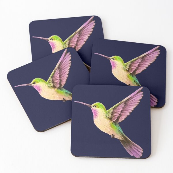 Item preview, Vibrant Pink and Lime Green Hummingbird Acrylic Painting designed and sold by ArtistsAtticWI.