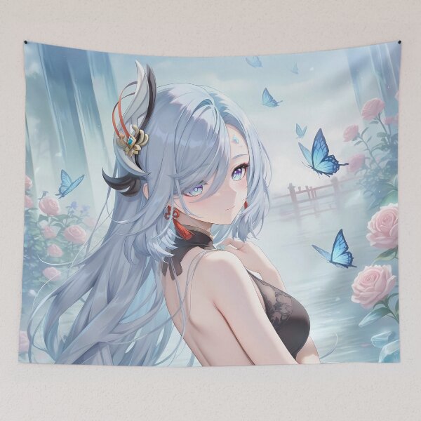 Item preview, Shenhe Genshin Impact Butterfly Garden Dreamscape designed and sold by SuperTeamCanada.