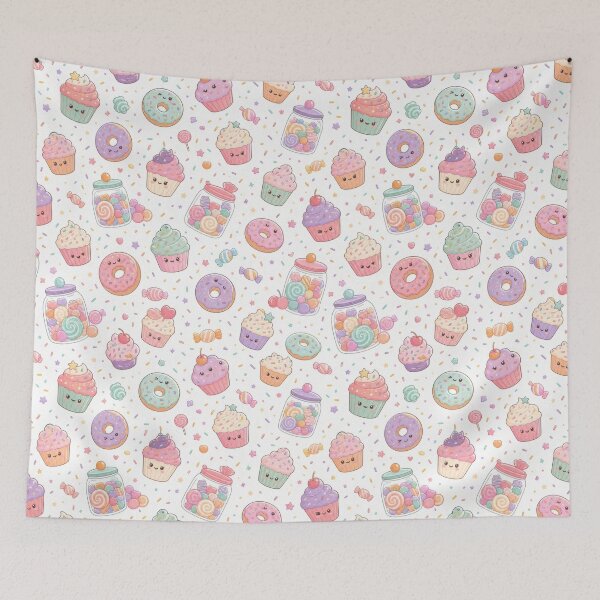 Item preview, Kawaii Pastel Sweets Pattern — Cute Dessert Seamless Print designed and sold by Bloomie_Studio .