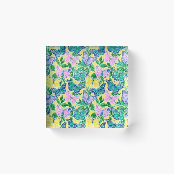 Item preview, Pink Green & Yellow Butterfly Pattern | Preppy Colorful Butterfly Design designed and sold by ThePreppyArtist.