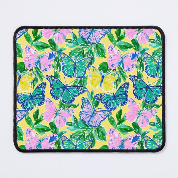 Item preview, Pink Green & Yellow Butterfly Pattern | Preppy Colorful Butterfly Design designed and sold by ThePreppyArtist.