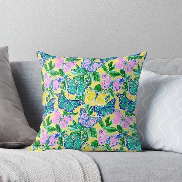 Item preview, Pink Green & Yellow Butterfly Pattern | Preppy Colorful Butterfly Design designed and sold by ThePreppyArtist.