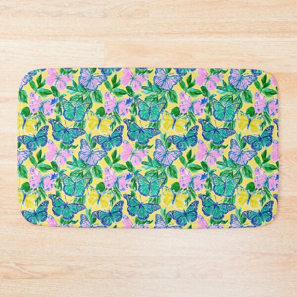 Item preview, Pink Green & Yellow Butterfly Pattern | Preppy Colorful Butterfly Design designed and sold by ThePreppyArtist.
