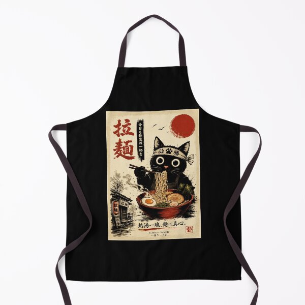 Item preview, Lucky Black Cat Enjoying Steaming Noodle Bowl Vintage Poster designed and sold by ferminhays.
