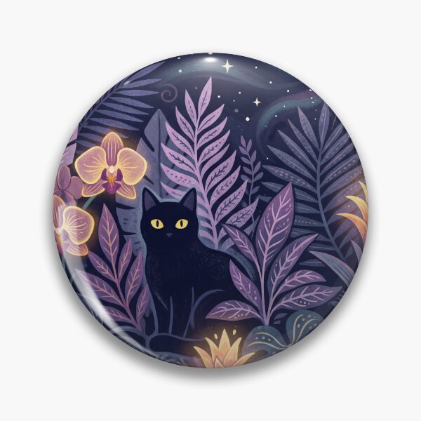Item preview, Midnight Garden Black Cat designed and sold by ASTRAL ART LAB.