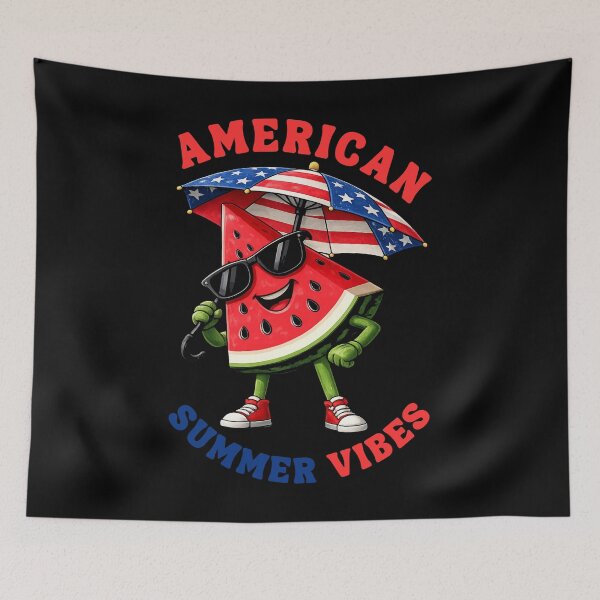 Item preview, American Summer Vibes Retro Beach Style Patriotic Vacation Graphic T-Shirt designed and sold by Teetreasure2.