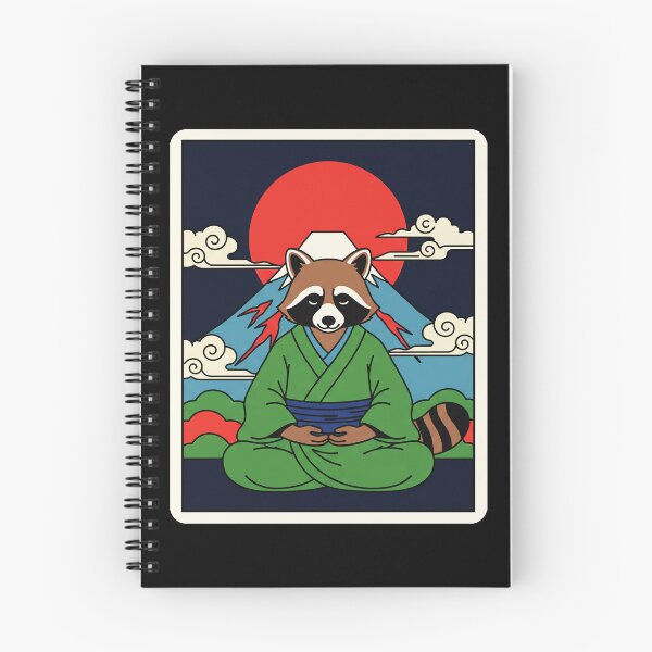 Item preview, Meditating Raccoon Warrior With Japanese Inspired Mountain designed and sold by JordynLadukeg65.