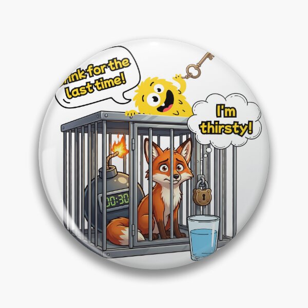 Item preview, Funny Fox In Cage Time Bomb Cartoon Graphic designed and sold by rich-moda.