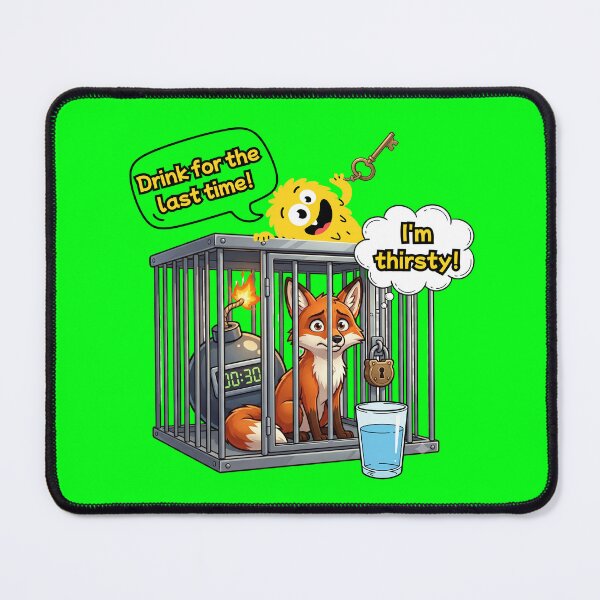 Item preview, Funny Fox In Cage Time Bomb Cartoon Graphic designed and sold by rich-moda.
