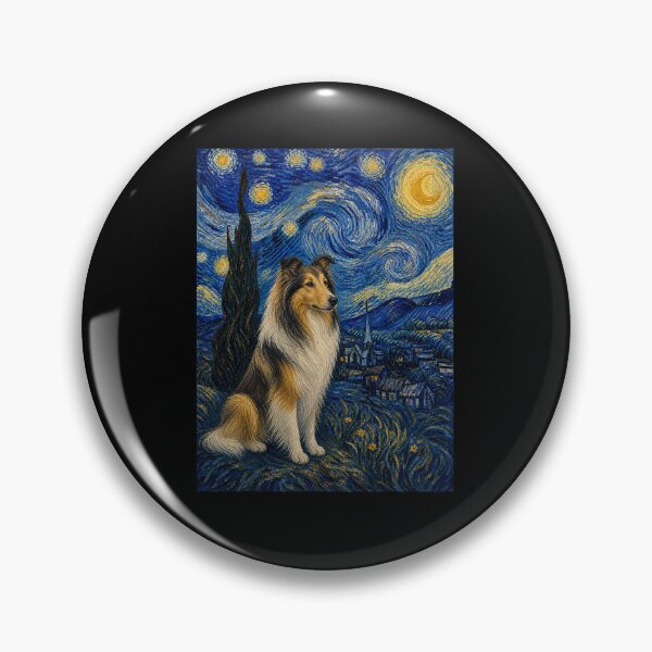 Item preview, Collie Dog Van Gogh Starry Night designed and sold by Littermin.