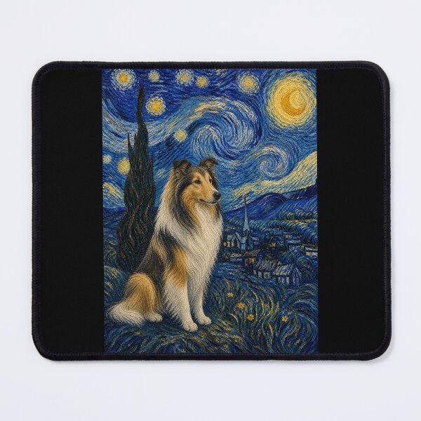 Item preview, Collie Dog Van Gogh Starry Night designed and sold by Littermin.