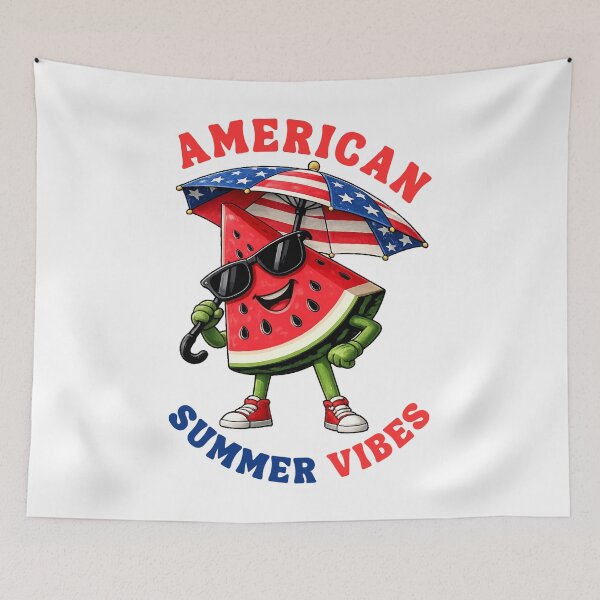 Item preview, American Summer Vibes Retro Beach Style Patriotic Vacation Graphic T-Shirt designed and sold by Teetreasure2.
