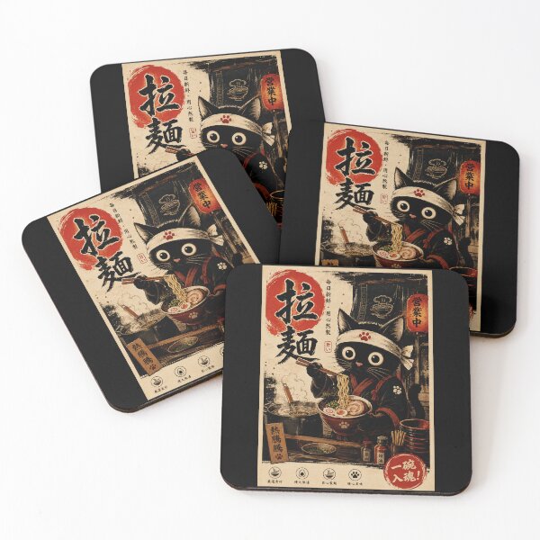 Item preview, Black Cat Ramen Shop Vintage Japanese Street Food designed and sold by ferminhays.