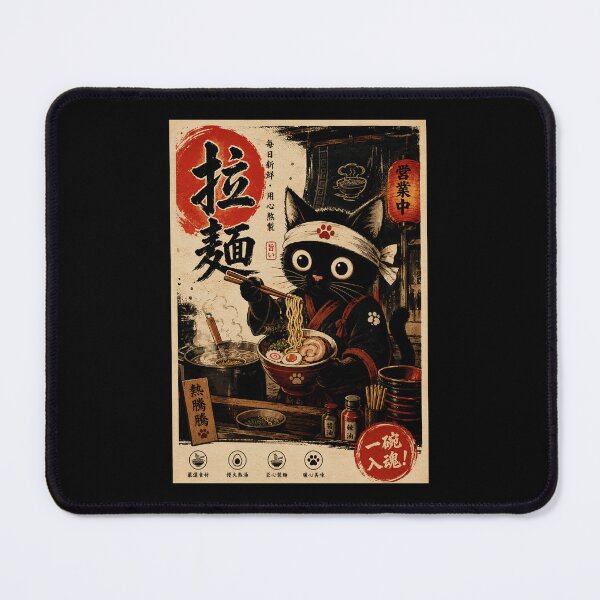 Item preview, Black Cat Ramen Shop Vintage Japanese Street Food designed and sold by ferminhays.