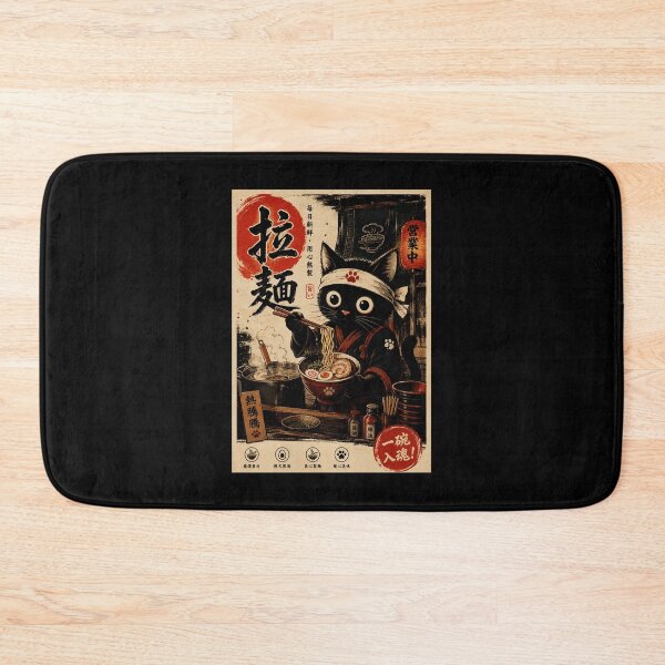 Item preview, Black Cat Ramen Shop Vintage Japanese Street Food designed and sold by ferminhays.