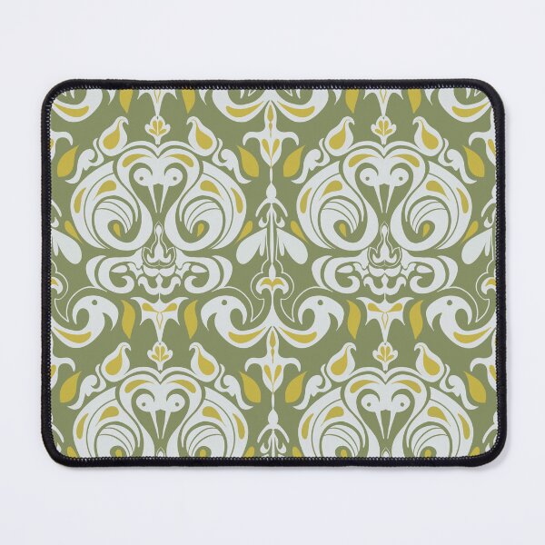 Item preview, Olive Green Damask Pattern | Vintage Floral Ornamental Design designed and sold by Zymetryart.