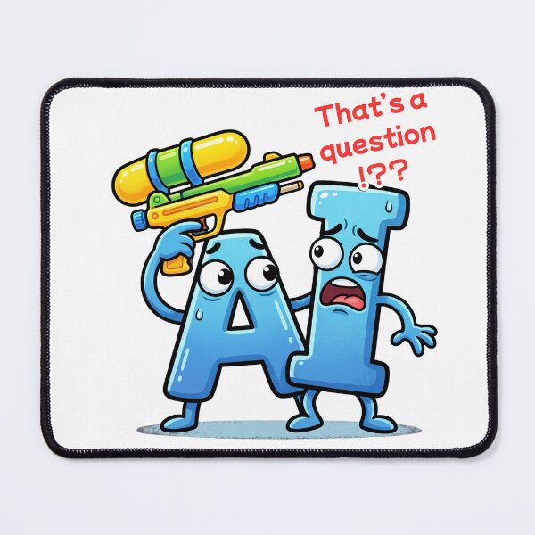 Item preview, Funny AI Question Water Gun Fight Cartoon designed and sold by rich-moda.
