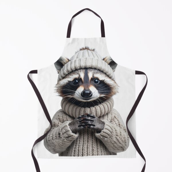 Item preview, Cozy Winter Raccoon in Cable-Knit Sweater - Aesthetic Animal Fashion Print - Warm Holiday Decor designed and sold by WildGentlemen.