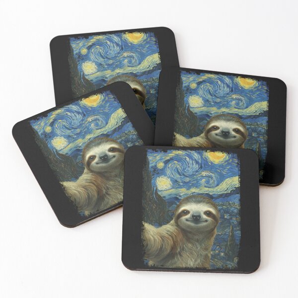 Item preview, Sloth Selfie Van Gogh Starry Night Funny  designed and sold by Littermin.