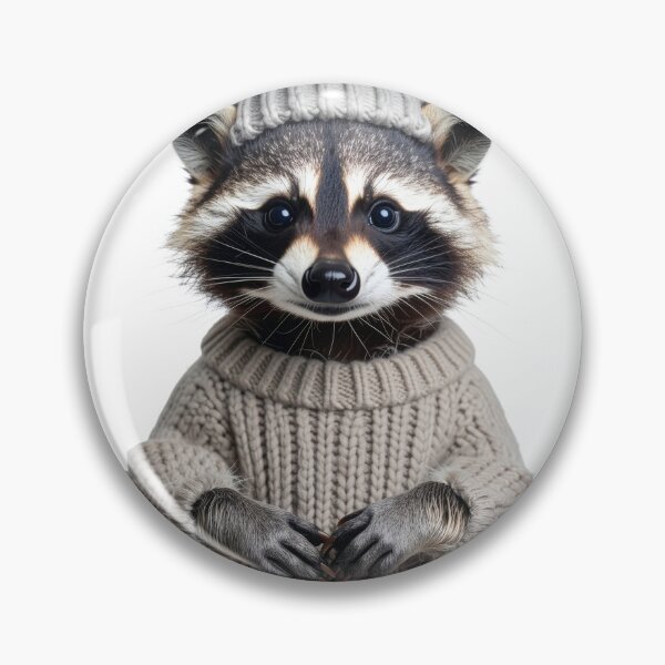 Item preview, Trendy Raccoon in Winter Knitwear Poster - Stylish Furry Wildlife Illustration - Cozy Christmas Animal Art designed and sold by WildGentlemen.