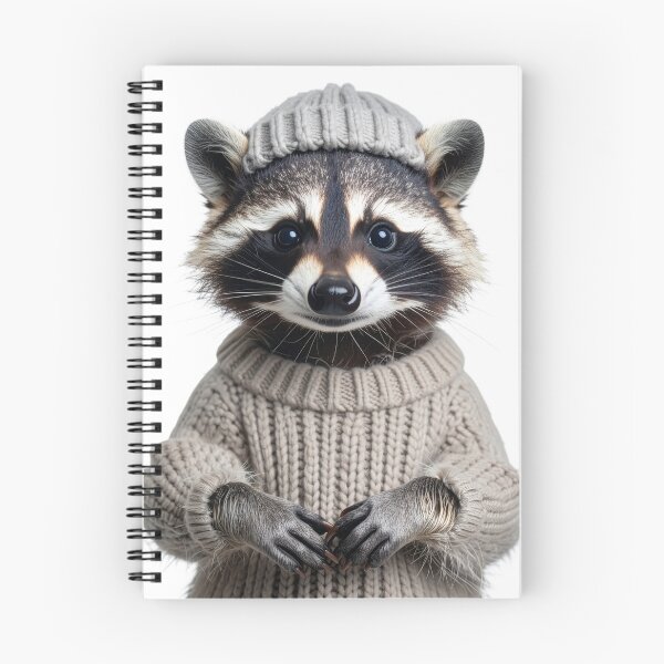 Item preview, Trendy Raccoon in Winter Knitwear Poster - Stylish Furry Wildlife Illustration - Cozy Christmas Animal Art designed and sold by WildGentlemen.