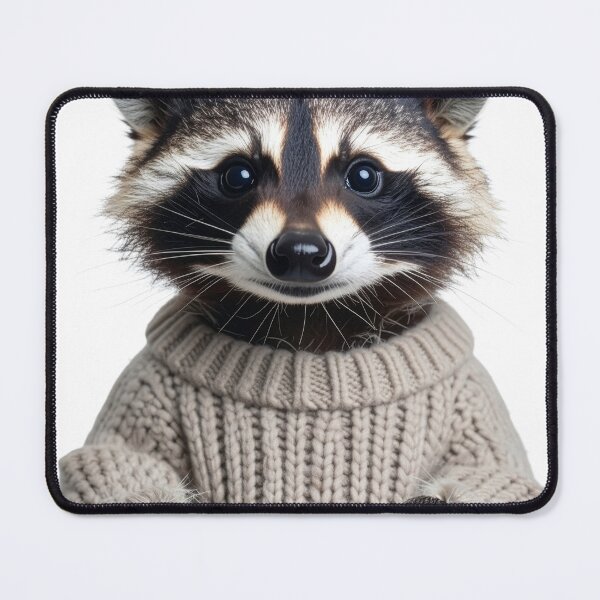 Item preview, Trendy Raccoon in Winter Knitwear Poster - Stylish Furry Wildlife Illustration - Cozy Christmas Animal Art designed and sold by WildGentlemen.
