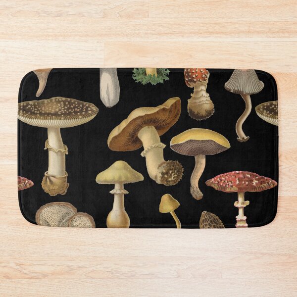 Item preview, Forest Mushrooms Collection Goblincore Pattern - Black designed and sold by CanisArtStudio.
