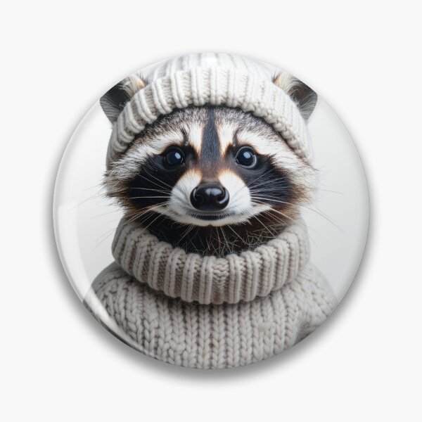 Item preview, Charming Raccoon in Winter Knitwear Portrait - Stylish Woodland Animal Graphic - Cozy Seasonal Decor designed and sold by WildGentlemen.