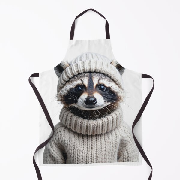 Item preview, Charming Raccoon in Winter Knitwear Portrait - Stylish Woodland Animal Graphic - Cozy Seasonal Decor designed and sold by WildGentlemen.