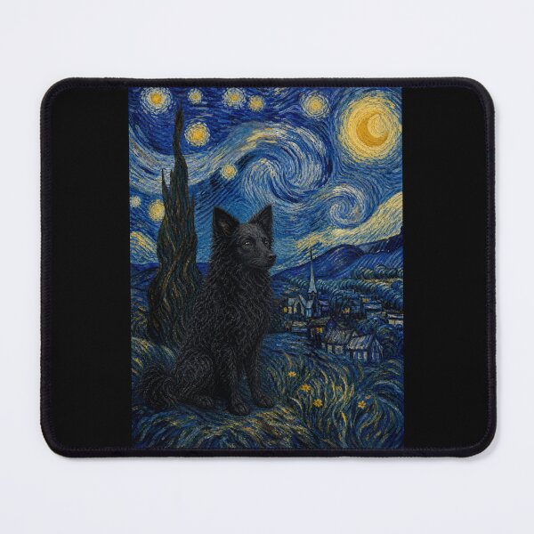Item preview, Croatian Sheepdog Dog Van Gogh Starry Night designed and sold by Littermin.