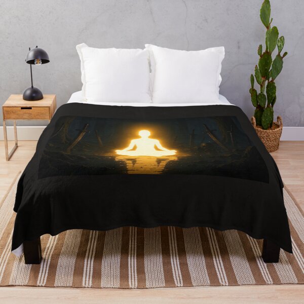 Item preview, Enlightened Warrior Meditation Dark Fantasy Spiritual Art designed and sold by jeehh.