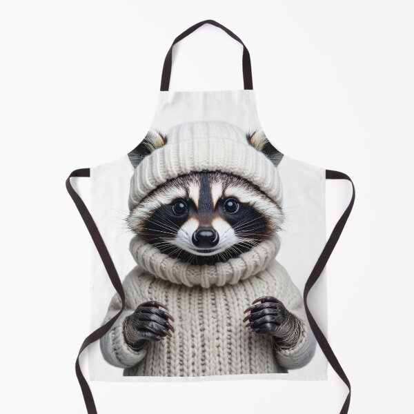 Item preview, Cozy Raccoon in Textured Knit Sweater Portrait - Winter Fashion Animal Illustration - Warm Holiday Aesthetic designed and sold by WildGentlemen.