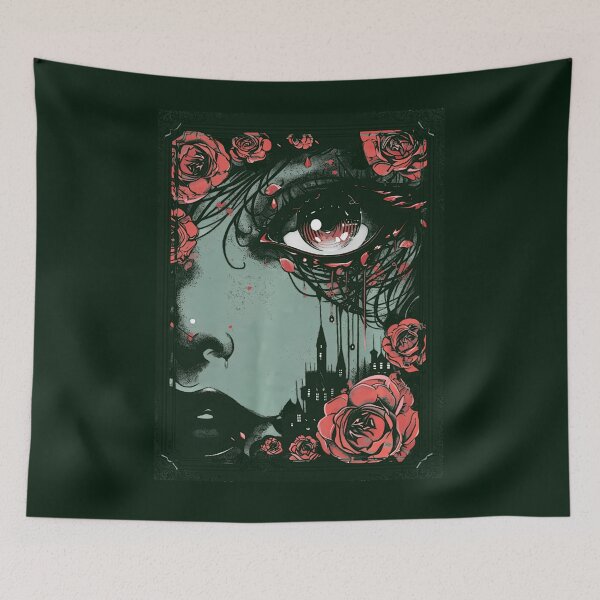 Item preview, Anime European Goth Castle Sad Gothic Art Beauty Roses T-Shirt designed and sold by AnvitaBolyard.