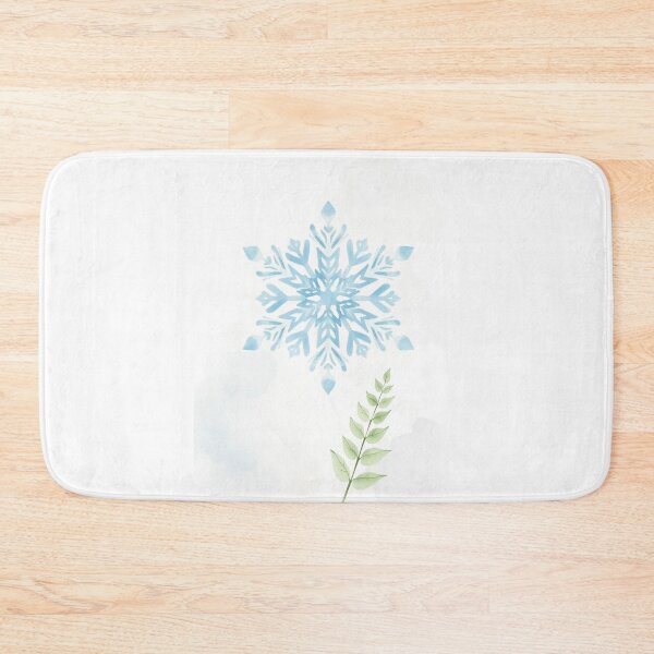Item preview, Watercolor Snowflake and Green Leaf Illustration designed and sold by Vida e Arte.