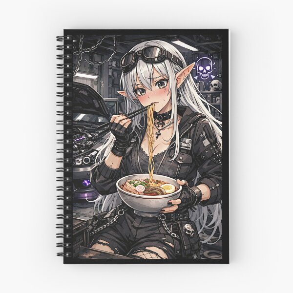 Item preview, Rita the Elf Mechanic Eating Ramen designed and sold by FilBlue.