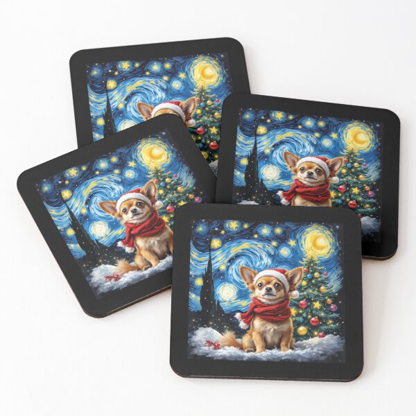 Item preview, Chihuahua Starry Night Christmas Van Gogh Dog Santa Hat designed and sold by Littermin.