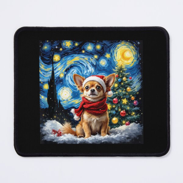 Item preview, Chihuahua Starry Night Christmas Van Gogh Dog Santa Hat designed and sold by Littermin.