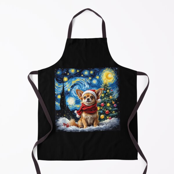 Item preview, Chihuahua Starry Night Christmas Van Gogh Dog Santa Hat designed and sold by Littermin.