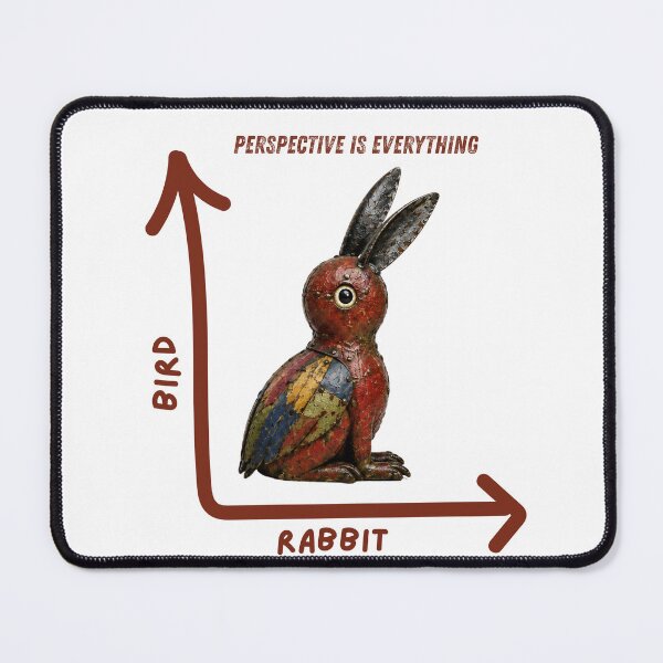 Item preview, Perspective Is Everything | Bird Rabbit Optical Illusion Metal Folk Art Design designed and sold by lazydogonline.