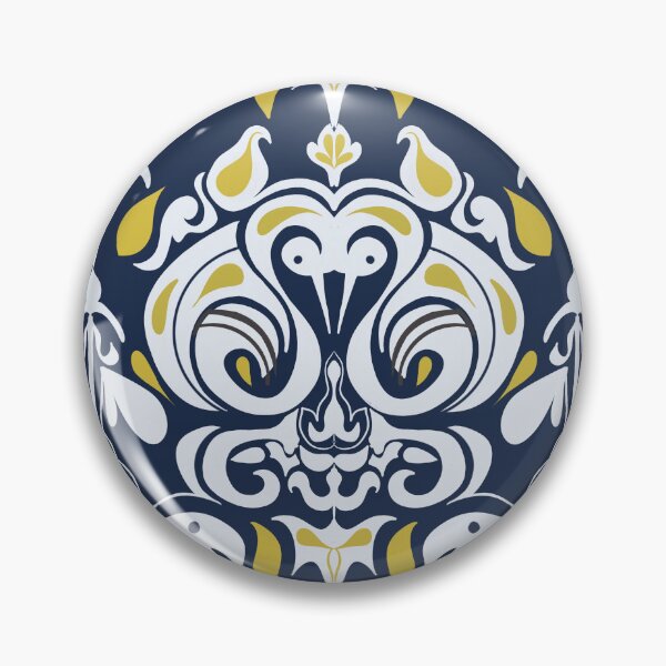 Item preview, Navy Blue Damask Pattern | Vintage Floral Ornamental Design designed and sold by Zymetryart.