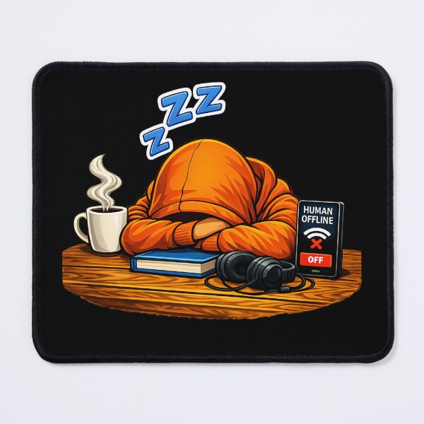 Item preview, Human Offline – Funny Sleeping Introvert Hoodie Comic Art designed and sold by ArtoryWorks.