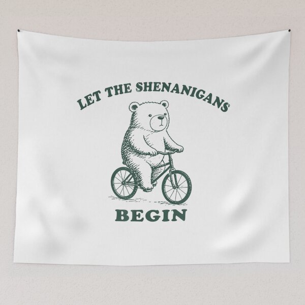 Item preview, Let The Shenanigans Begin Funny Bear On Bike Cyclist designed and sold by cakematel.