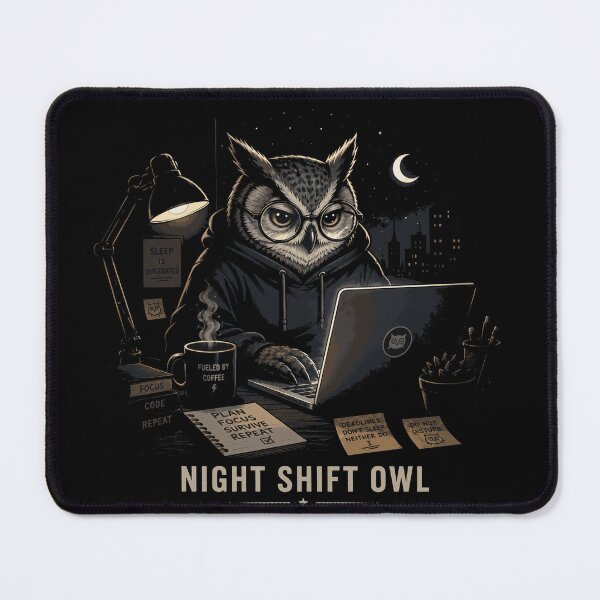 Item preview, Night Shift Owl Coffee Lover designed and sold by JalwaWear.