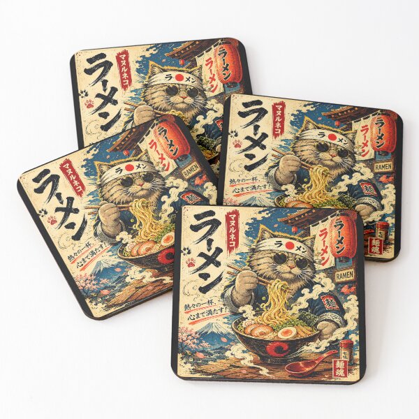 Item preview, Vintage Noodle Poster Featuring a Fierce Cat Chef designed and sold by ferminhays.