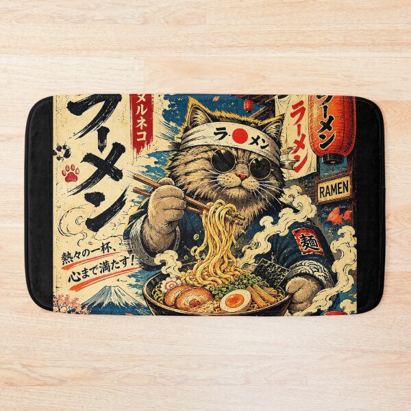 Item preview, Vintage Noodle Poster Featuring a Fierce Cat Chef designed and sold by ferminhays.