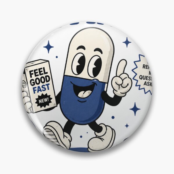 Item preview, Instant Happiness Retro Pill Satire designed and sold by brocollieshop.
