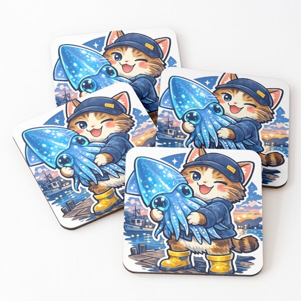 Item preview, Glowing Firefly Squid MVP Cat – Kawaii Japan Foodie Meme Sticker designed and sold by kawaii animal store (in Japan).