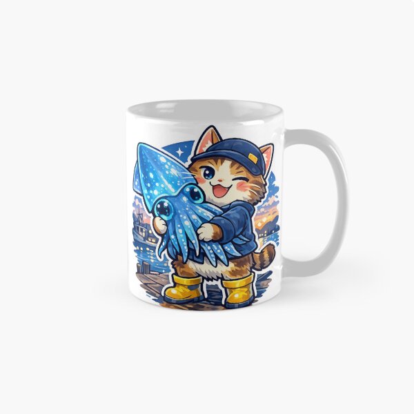 Item preview, Glowing Firefly Squid MVP Cat – Kawaii Japan Foodie Meme Sticker designed and sold by kawaii animal store (in Japan).