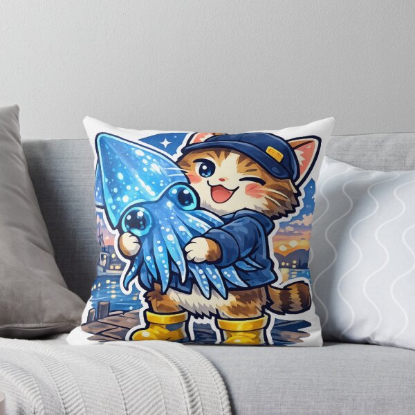 Item preview, Glowing Firefly Squid MVP Cat – Kawaii Japan Foodie Meme Sticker designed and sold by kawaii animal store (in Japan).